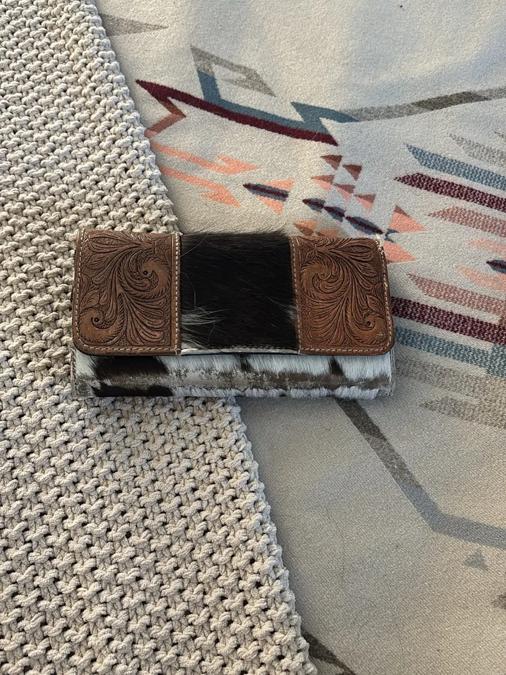 Myra Hair-On Hide Wallet in Brown and Black